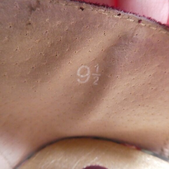 Seychelles Password Print Burgundy Paisley Embossed Leather Heels Pumps Womens 9 - Picture 14 of 15